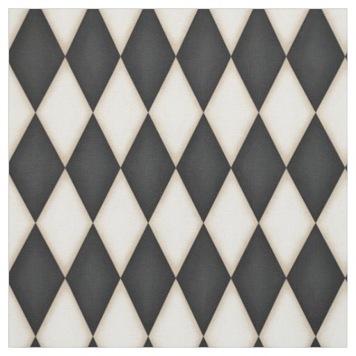 Black & White Harlequin Pattern (small scale) Fabric
