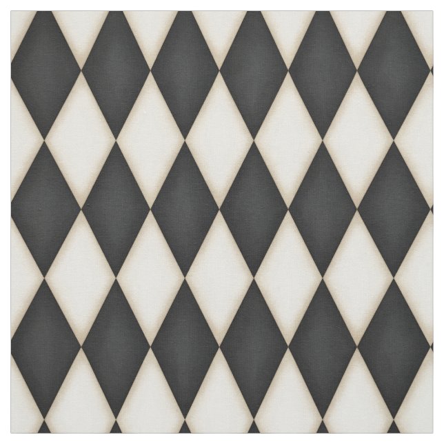 Black & White Harlequin Pattern (small scale) Fabric (Swatch)