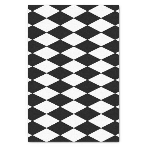 Black White Harlequin Pattern Tissue Paper | Zazzle