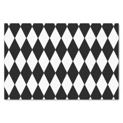 Black White Harlequin Pattern Tissue Paper