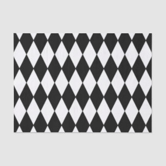 Black White Harlequin Pattern Tissue Paper