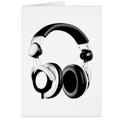 Black  White Headphone Artwork