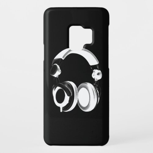 Black  White Headphone Silhouette Case_Mate Samsung Galaxy S9 Case
