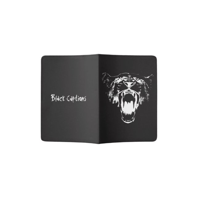 Black & White Hear My Roar! - Passport Holder (Opened)