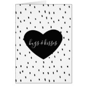 Black White Heart Dots Hugs & Kisses (Front)