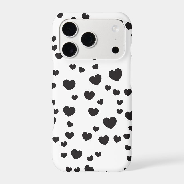 Black & White Heart Pattern art Iphone Case (Back)
