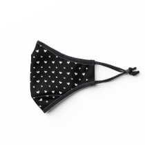 Black & White Heart Pattern Premium Face Mask