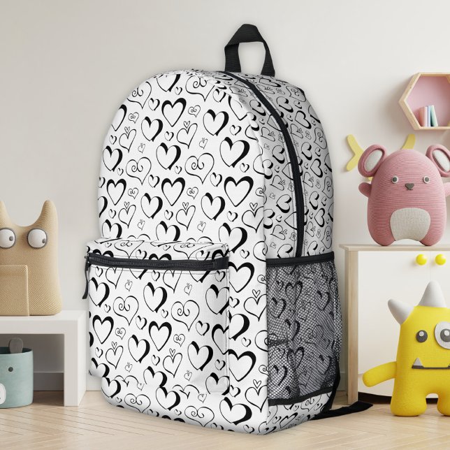 Black White Hearts Backpack (Creator Uploaded)