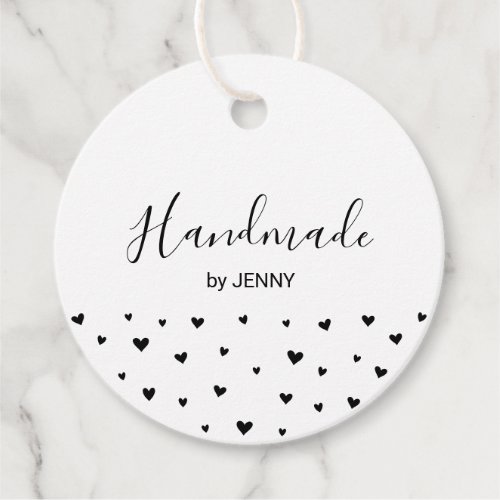 Black  White  Hearts Handmade Craft Package Tag