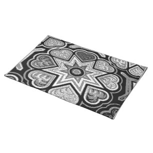 Black & White Hearts Placemat