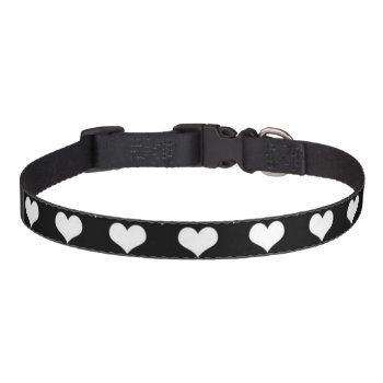 Black & White Hearts Stylish Dog's Collar by roughcollie at Zazzle