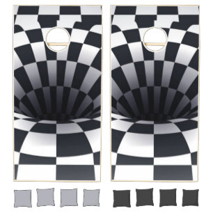 Black & White Hole  Cornhole Set