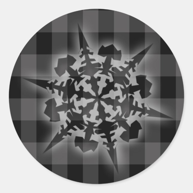 Black White Holiday Christmas Card Envelope Seals (Front)