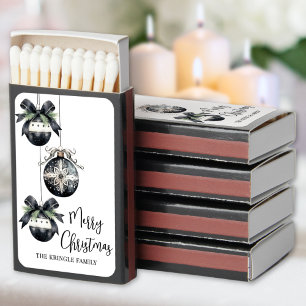 Black White Holiday Matchboxes
