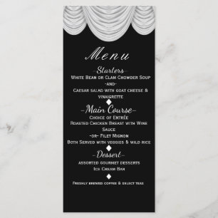 Black & White HOLLYWOOD Curtains Elegant Menu