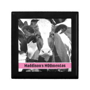 Black, White Holstein Cow MOOmentos Gift Box