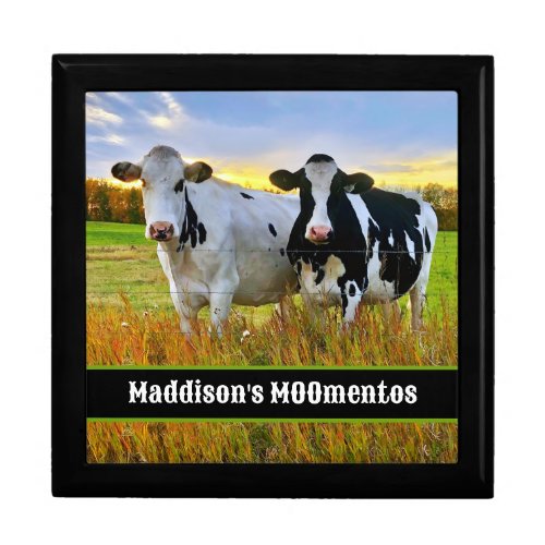Black White Holstein Cows MOOmentos Gift Box