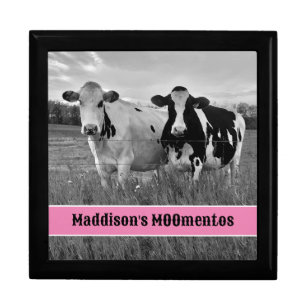 Black, White Holstein Cows MOOmentos Gift Box