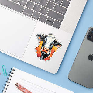 Black White Holstein Dairy Cow Farm Farmer Sticker
