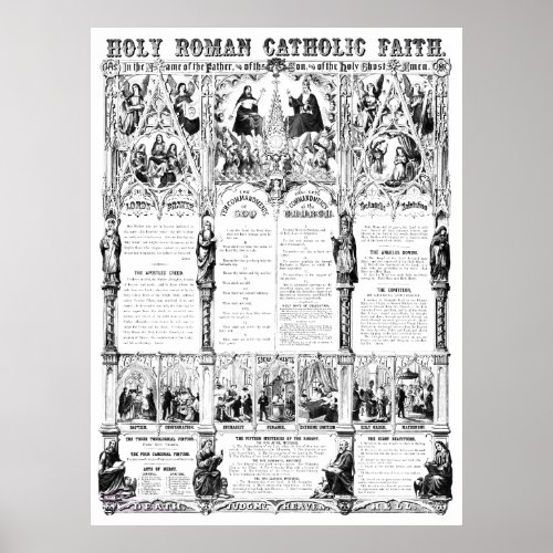 BlackWhite Holy Roman Catholic Faith Infographic Poster