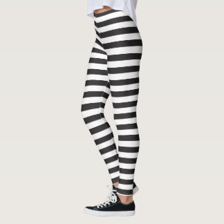 black & white horizontal stripe leggings