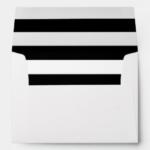 Black White Horizontal Stripes Liner Envelope