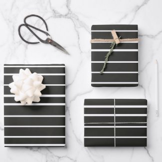 Black White Horizontal Stripes Minimalist Decor