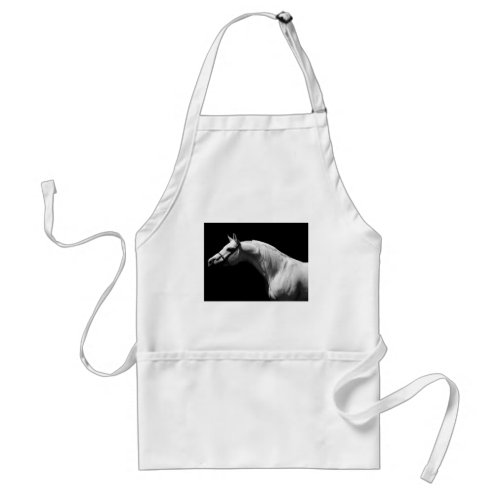 Black  White Horse Adult Apron