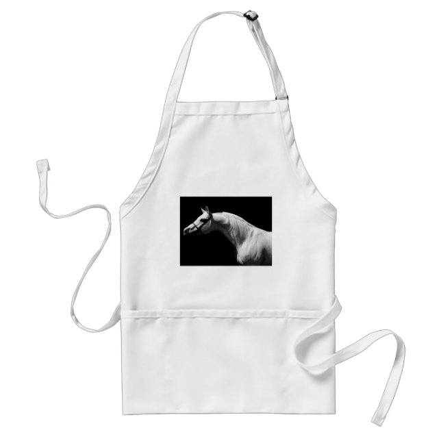 Black & White Horse Adult Apron (Front)