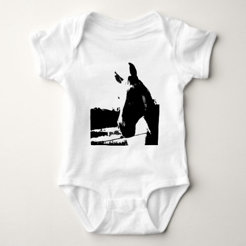 Black  White Horse Baby Bodysuit