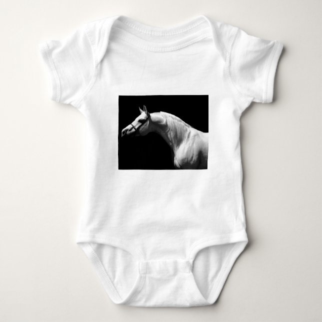 Black & White Horse Baby Bodysuit (Front)