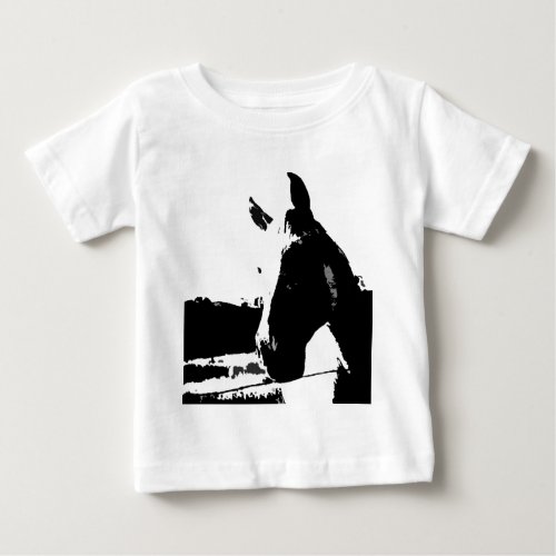 Black  White Horse Baby T_Shirt