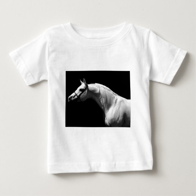 Black & White Horse Baby T-Shirt (Front)