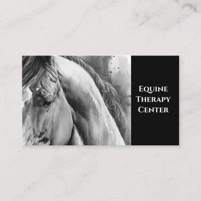 Black & White Horse Business Card (Front)