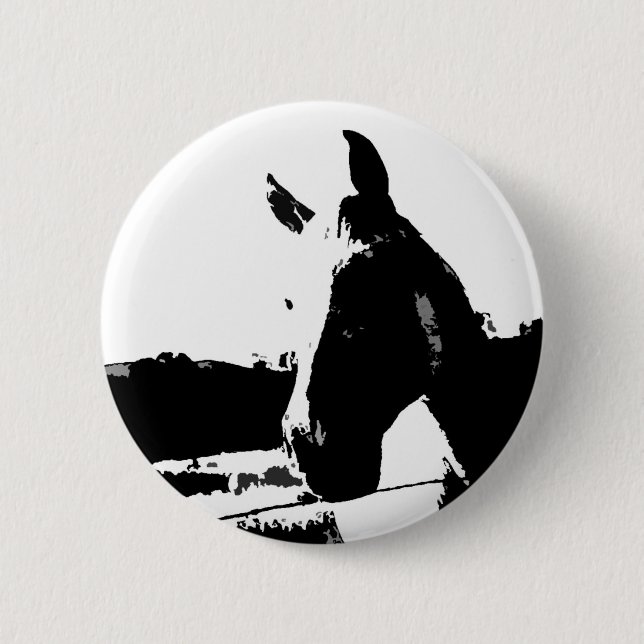 Black & White Horse Button (Front)