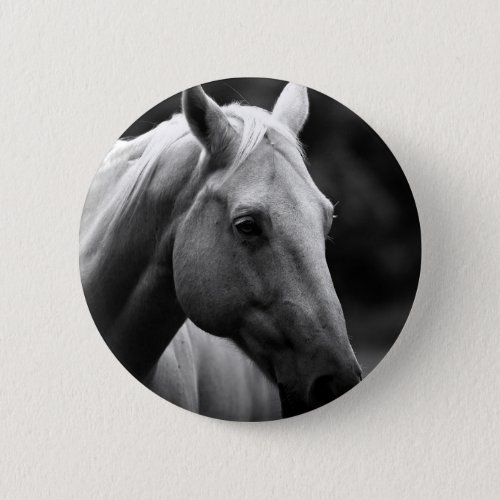 Black White Horse Button