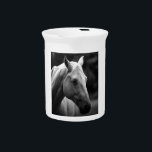 Black White Horse Drink Pitcher<br><div class="desc">Black White Horse Photo Artwork</div>