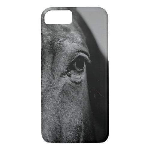 Black White Horse Eye Artwork iPhone 87 Case