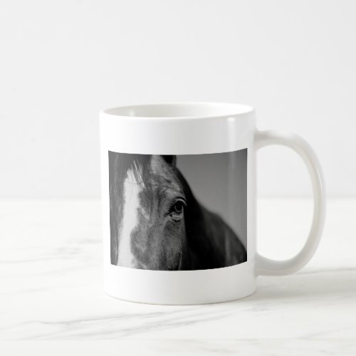 Black White Horse Eye Artwork Coffee Mug
