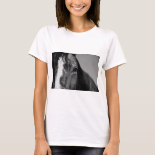 Black White Horse Eye Artwork T-Shirt