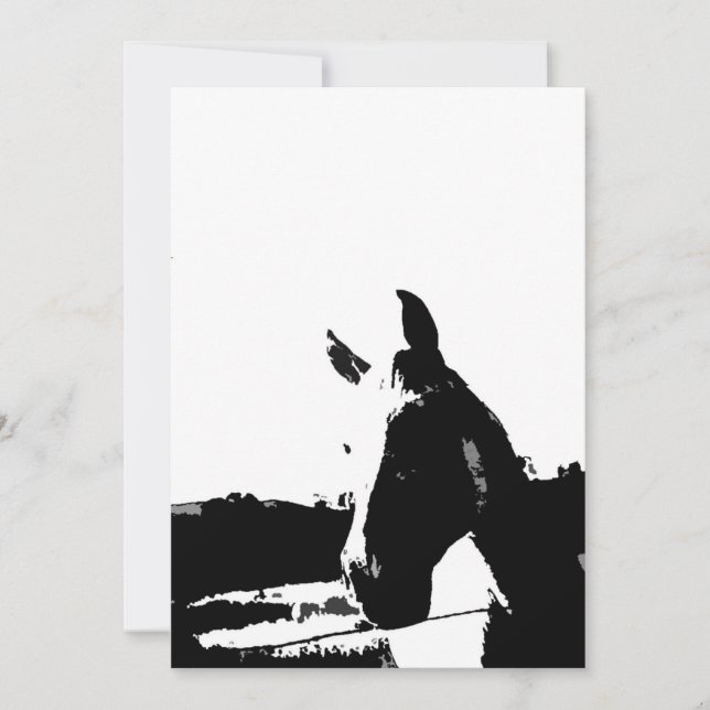 Black & White Horse Invitation (Front)