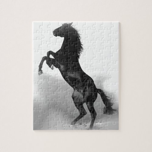 Black White Horse Jigsaw Puzzle