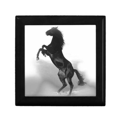 Black White Horse Keepsake Box