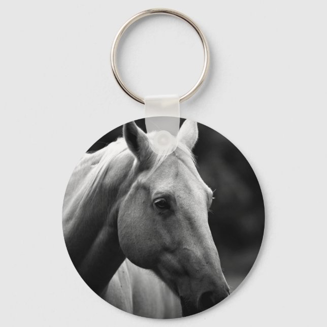Black White Horse Keychain (Front)