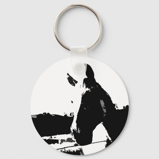 Black & White Horse Keychain (Front)