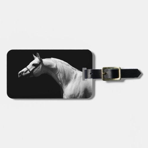 Black  White Horse Luggage Tag