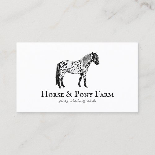 Black White Horse Pony Business Card