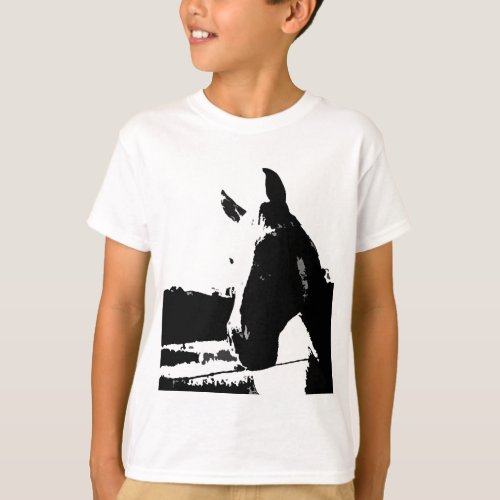 Black  White Horse T_Shirt