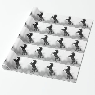 Black White Horse Wrapping Paper