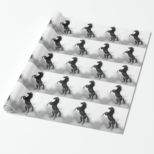 Black White Horse Wrapping Paper
